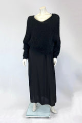 Amano Black Silk Slip Dress