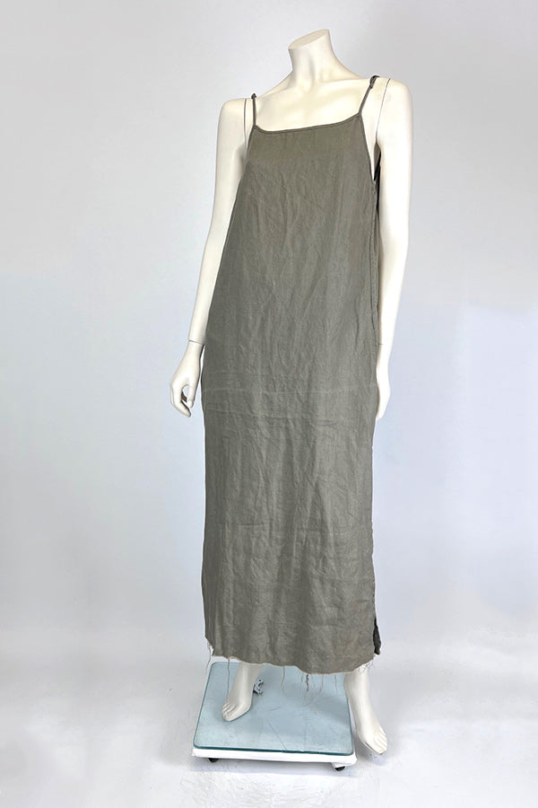 Amano Sage Linen Camisole Dress with Adjustable Straps