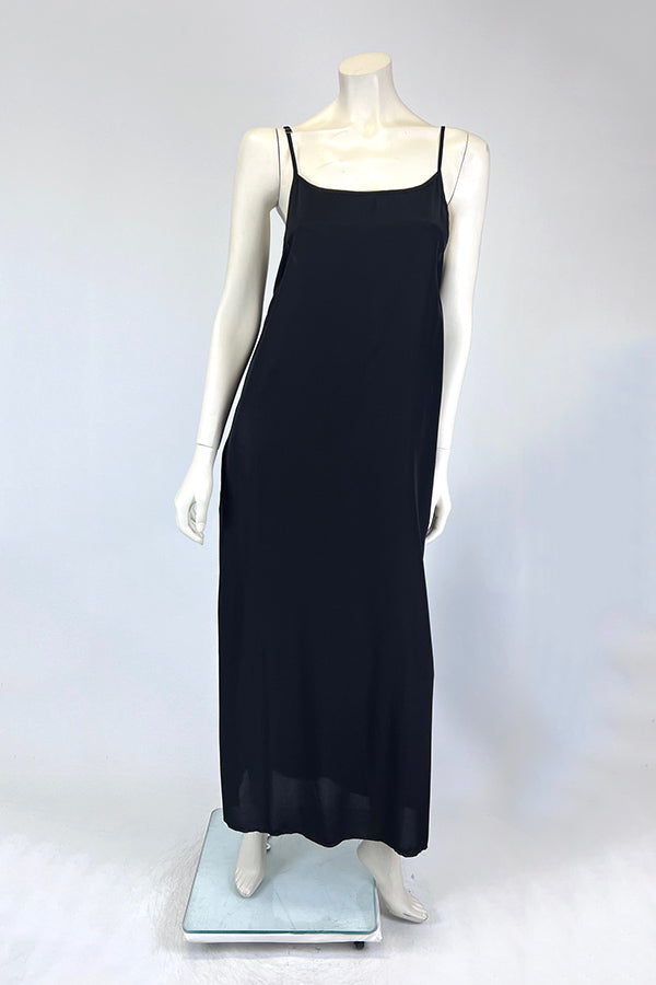 Amano Black Silk Slip Dress
