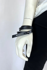 Aumorfia Thin Leather Cuff with Metal Stud