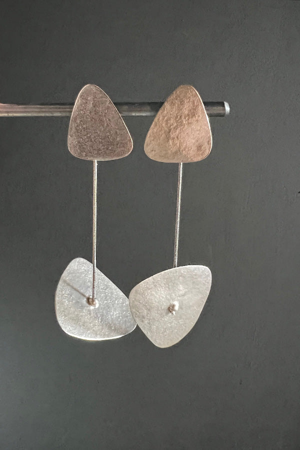 Polished Pebble Linear Chain Earrings