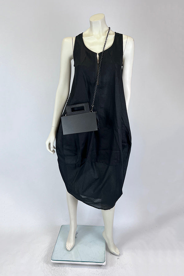 Character Black Square Architecture Metal & Leather Bag