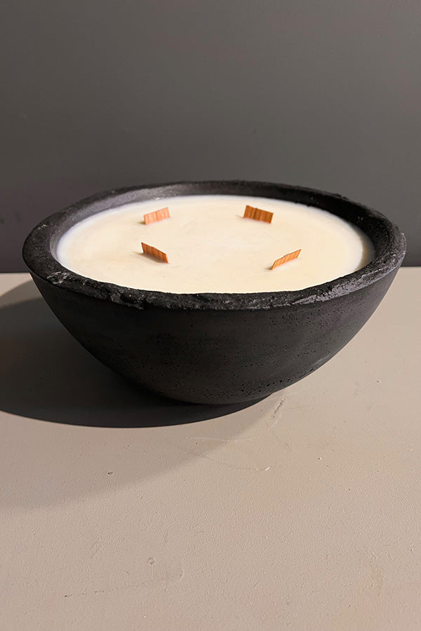 Lumen & Luxe Large Charcoal Concrete Candle with Norwegian Wood Scent