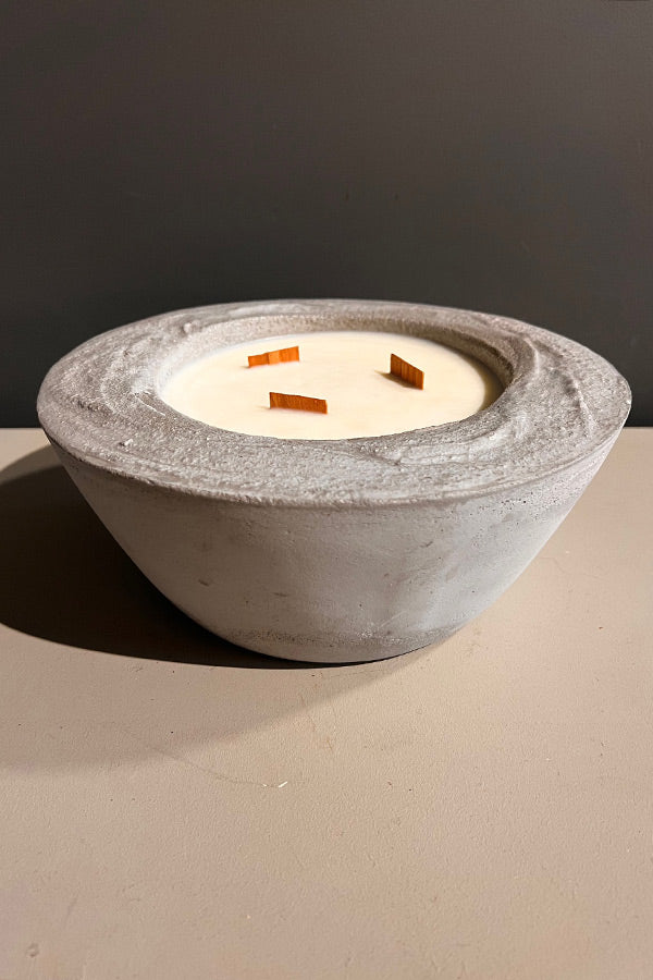 Lumen & Luxe Medium Grey Concrete Candle with Norwegian Wood Scent