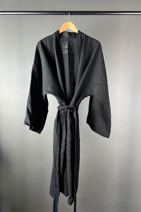 Len & Spolka Romano Kimono Coat in Black