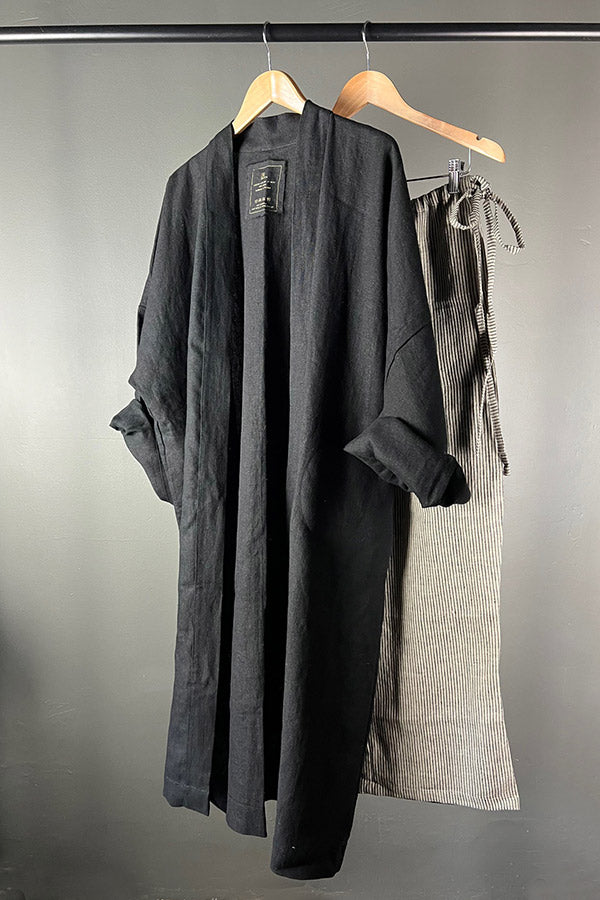 Len & Spolka Romano Kimono Coat in Black