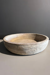 Large Vintage Hand Carved Wooden Teak Bowl from India