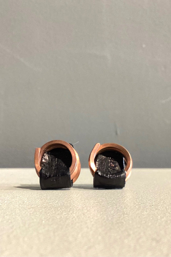 Marija Bajovska Eel Leather Earrings with Copper Spirals