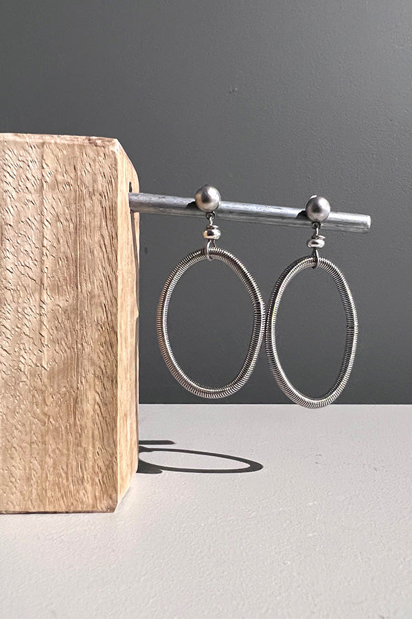 Monica Trevisi Geo Silver Coil Earrings