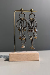 Monica Trevisi Brass Hoop Earrings with Small Stones