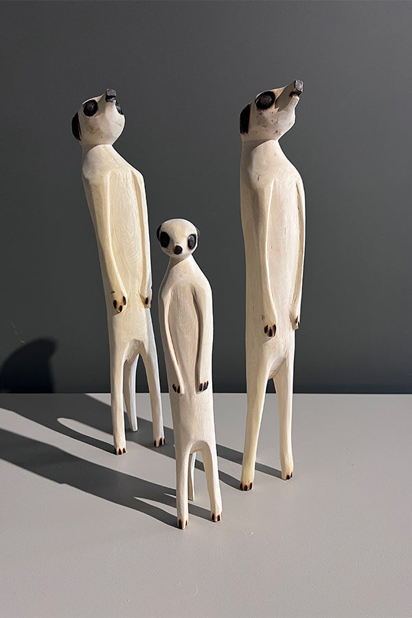 Hand-Carved African Meerkats Large