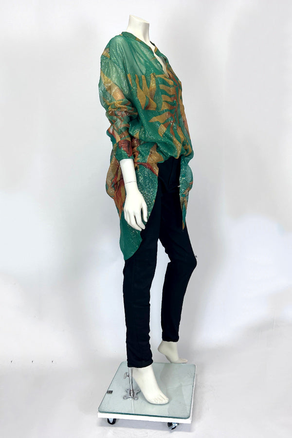 Mes Demoiselles Phoebe Shirt with Palm Frond Print