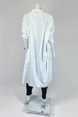 Moyuru White Abstract Shirt Dress