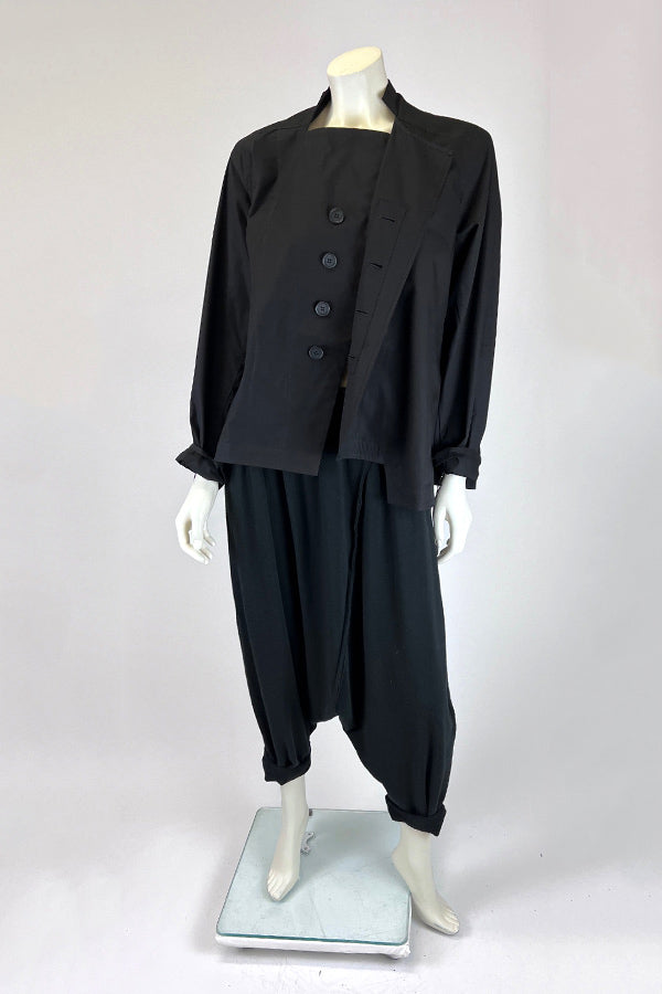 Moyuru Black Cotton Shirt-Jacket