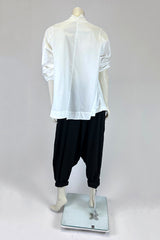 Moyuru White Cotton Shirt-Jacket
