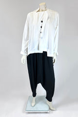 Moyuru White Cotton Shirt-Jacket