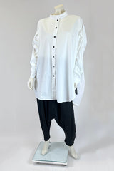 Moyuru White Shirt with Curved Sleeves