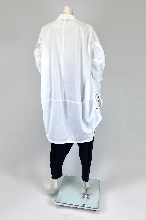 Moyuru White Shirt with Curved Sleeves