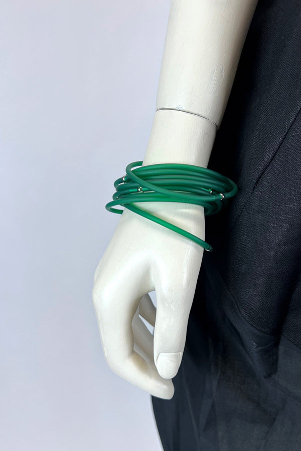 Rosalba Galati Emerald Green PVC Stack Cuff