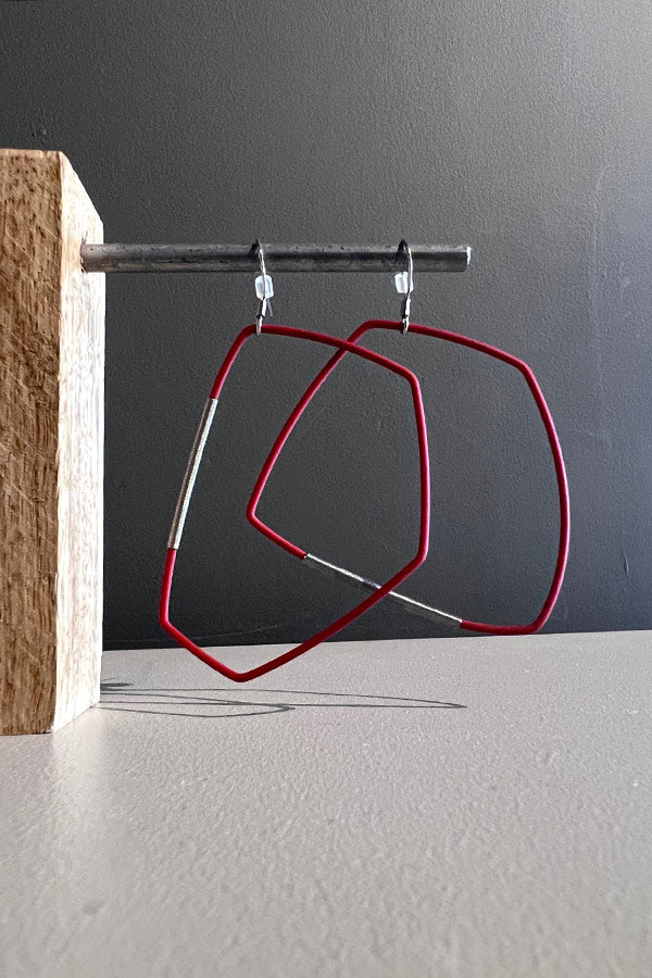 Rosalba Galati Red Abstract PVC Earrings