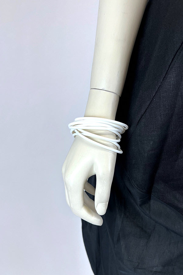 Rosalba Galati White PVC Stack Cuff