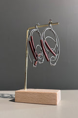 Rosalba Galati Silver Coil Knot Earrings with Copper Detail