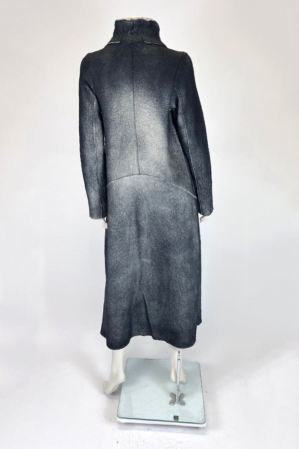 Transit Asymmetrical Coat with Spray Painted Detail