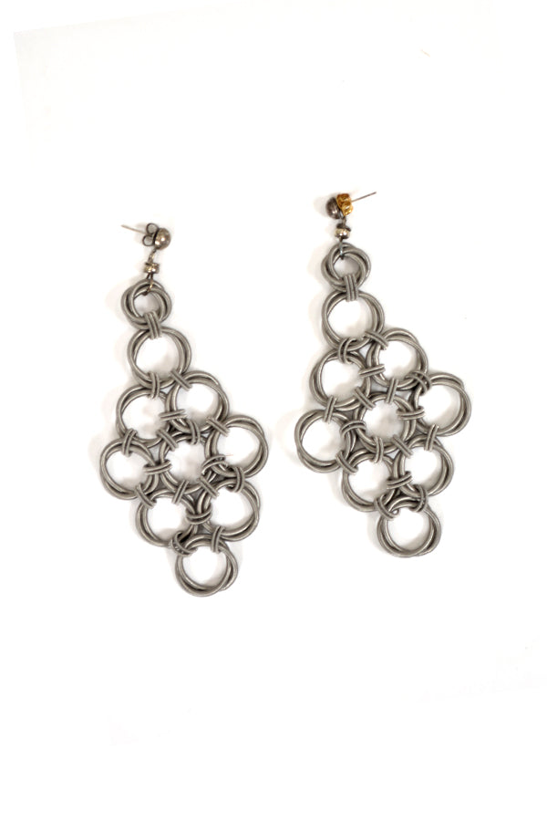 Monica Trevisi Steel Coiled Diamond Earrings