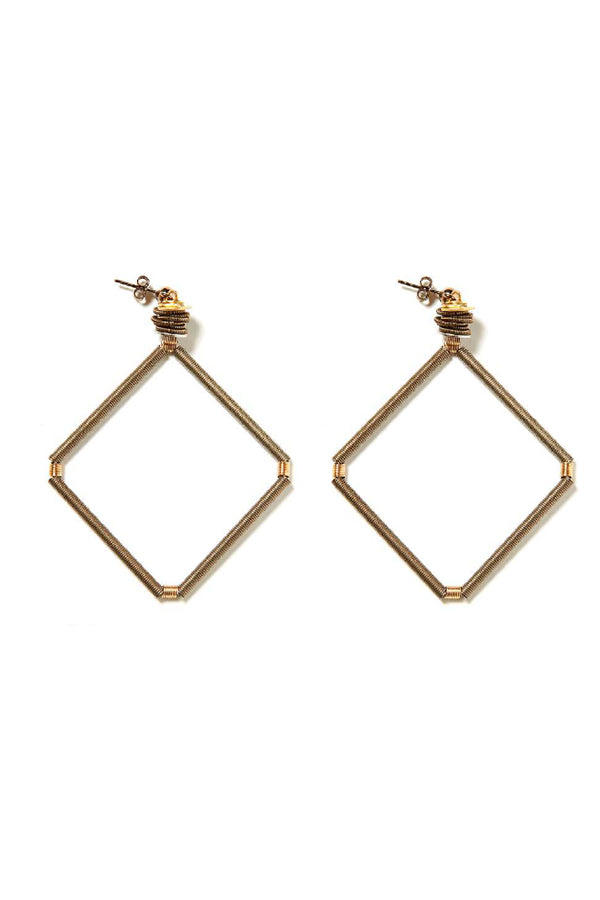 Monica Trevisi Diamond-Shaped Brass Earrings