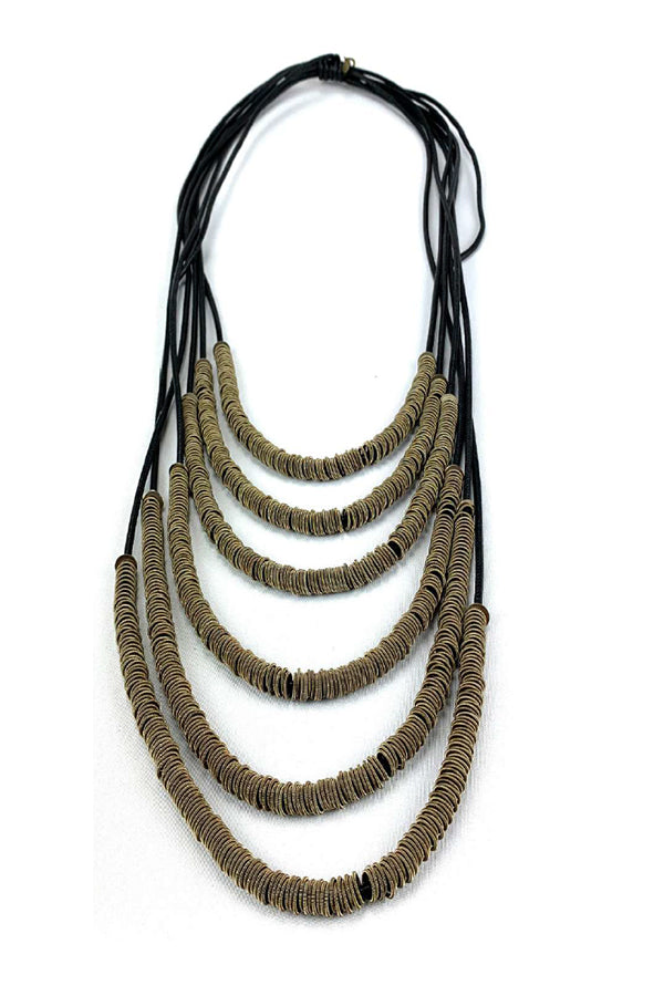 Monica Trevisi Multi Strand Brass Loop Necklace