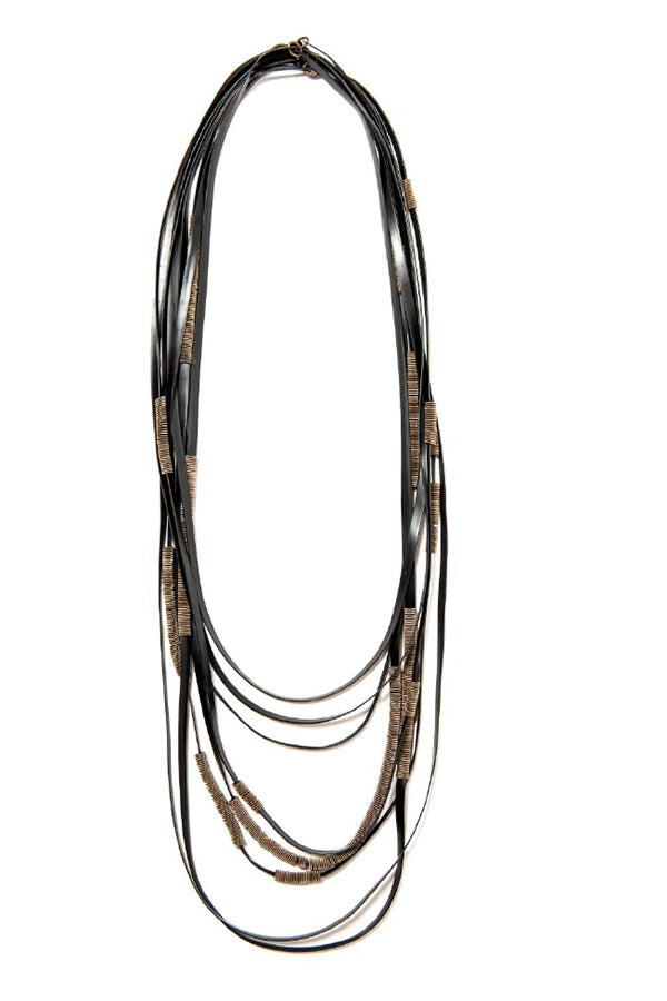 Monica Trevisi PVC Layered Steel Loop Necklace