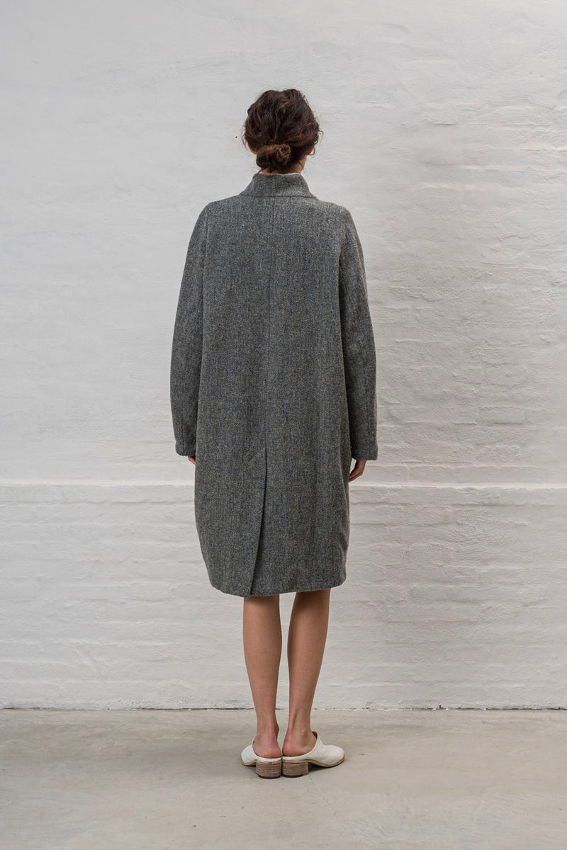 Hannoh Wessel Gray Marika Harris Tweed Woollen Coat