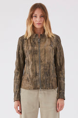 Transit Mud Textural Leather Jacket