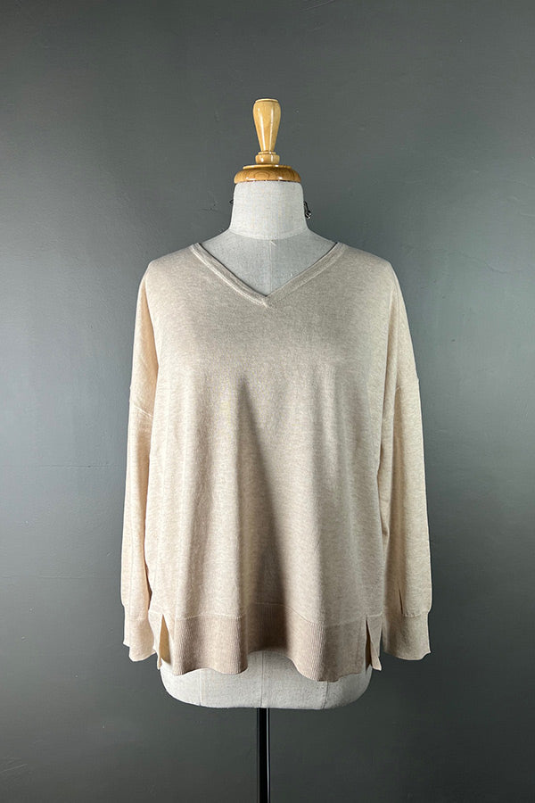 Aleger Prosecco Cotton & Cashmere Oversized V-Neck