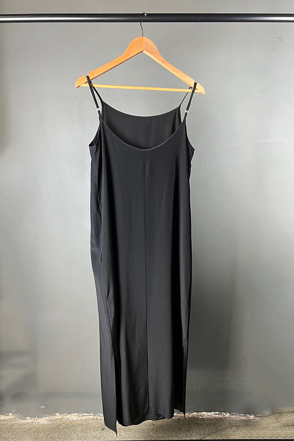 Amano Black Silk Slip Dress