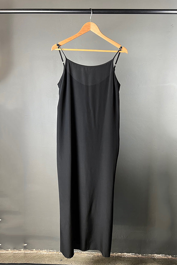 Amano Black Silk Slip Dress