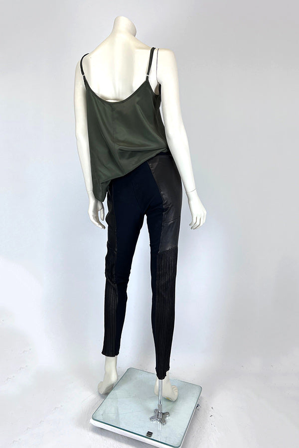 Amano Khaki Silk Cami with adjustable straps