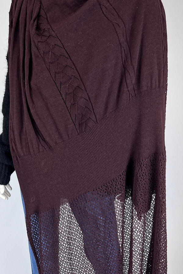 Amano Alpaca Mesh Detail Scarf Merlot