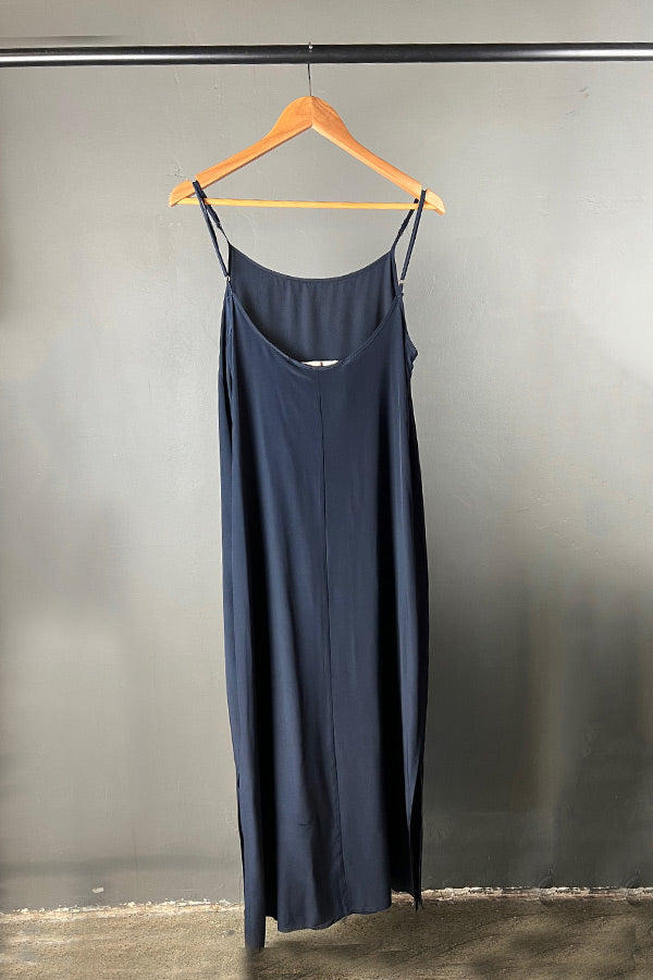 Amano Midnight Blue Silk Slip Dress