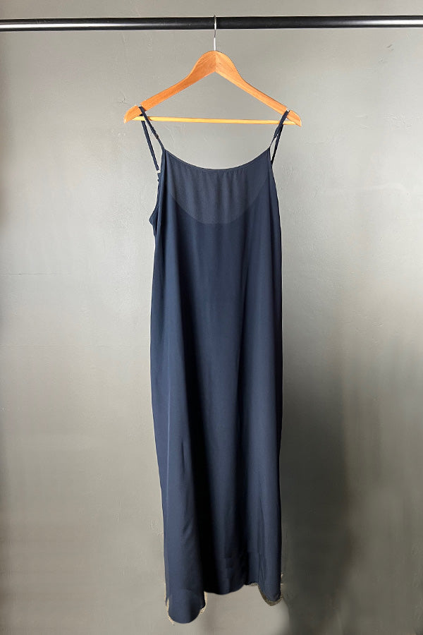 Amano Midnight Blue Silk Slip Dress