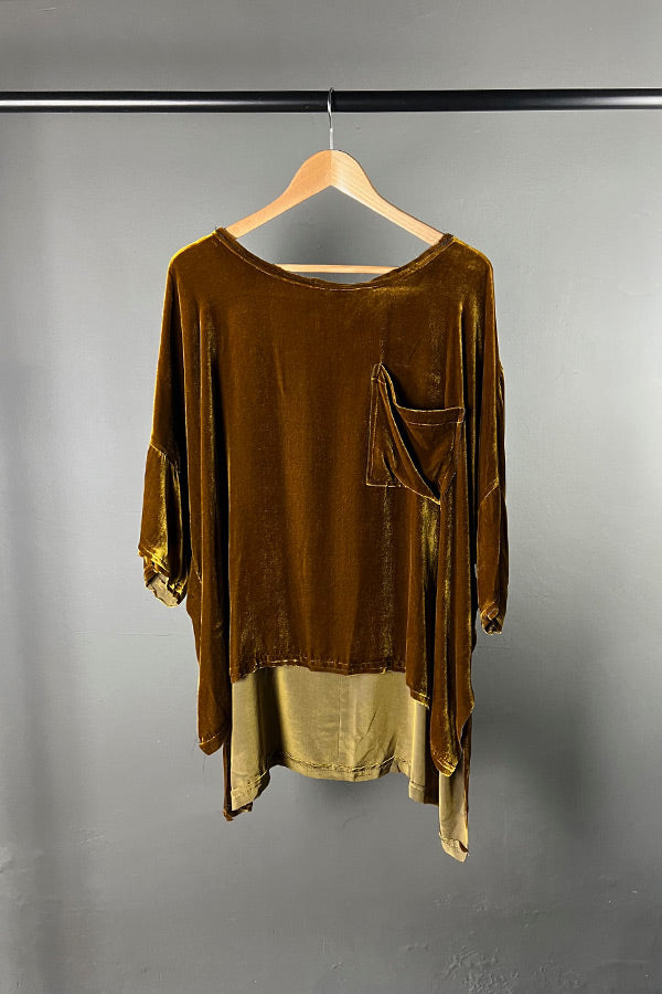 Amano Silk Velvet Gold Top