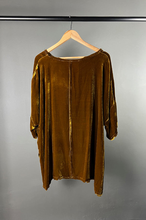 Amano Silk Velvet Gold Top