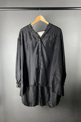 Amano Black Silk Shirt with Pintuck Detail