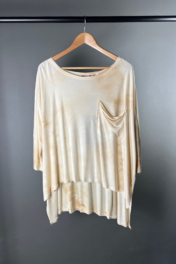 Amano Silk jersey Tea Stained Top