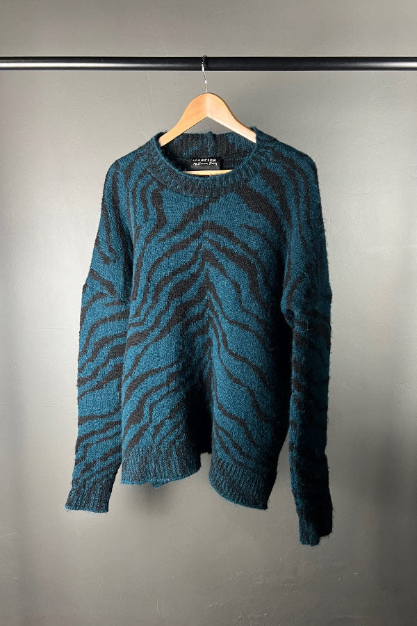 Amano Teal Zebra Alpaca Jumper