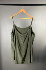 Amano Khaki Silk Cami with adjustable straps