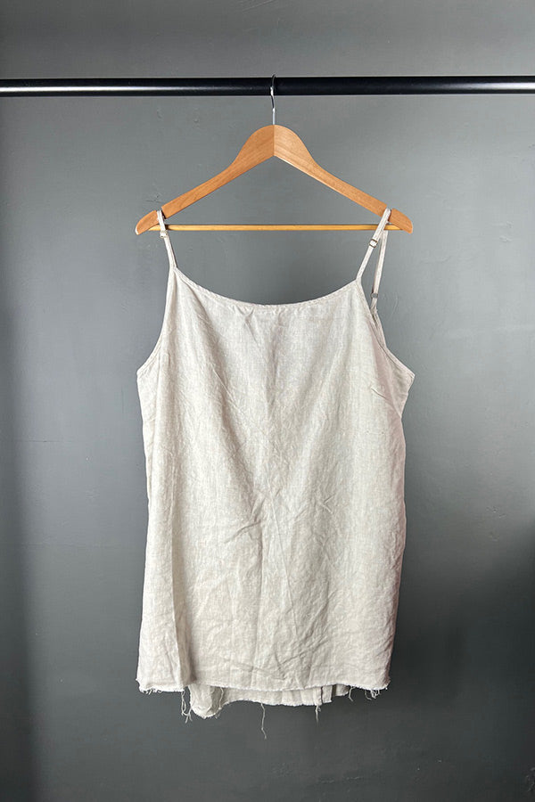 Amano Natural Linen camisole with Adjustable Straps