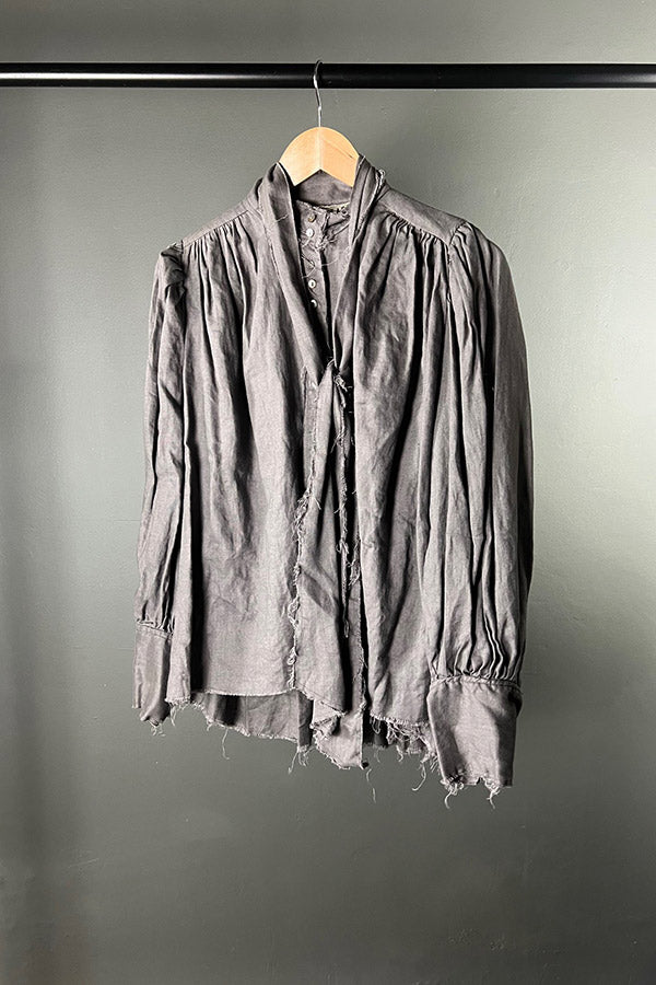 Amano Linen Tie Shirt in Earthy Violet