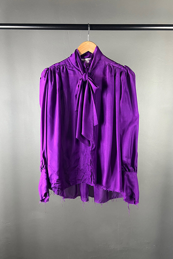 Amano Purple Silk Tie Shirt