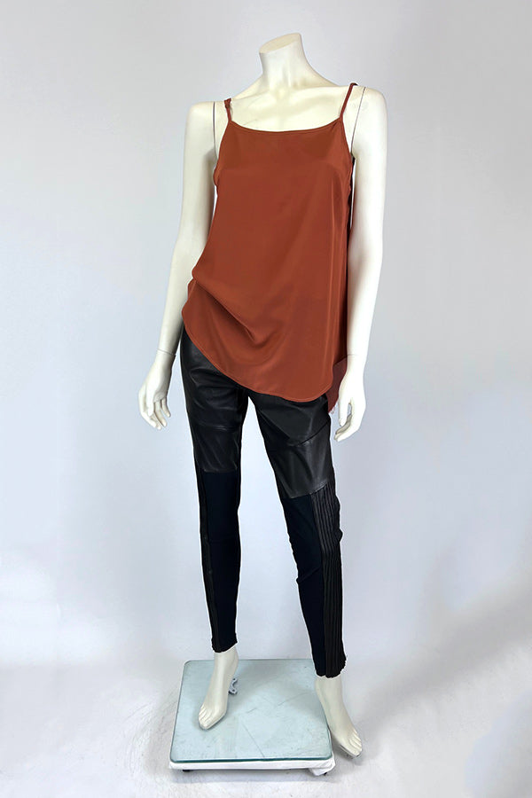 Amano Rust Silk Cami with adjustable straps | Aniseed Boutique